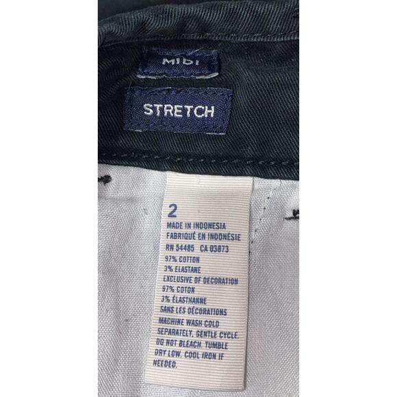 American Eagle Black Stretch Midi Shorts Size 2 Stretch - Picture 4 of 4